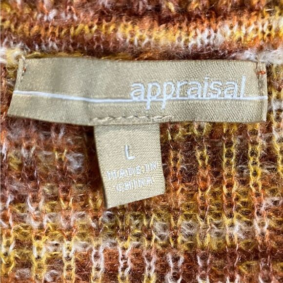 Appraisal Sweater Orange Brown Fall Colors Size Large - Picture 8 of 12